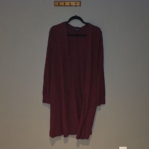 Torrid Burgundy Long Open Front Cardigan